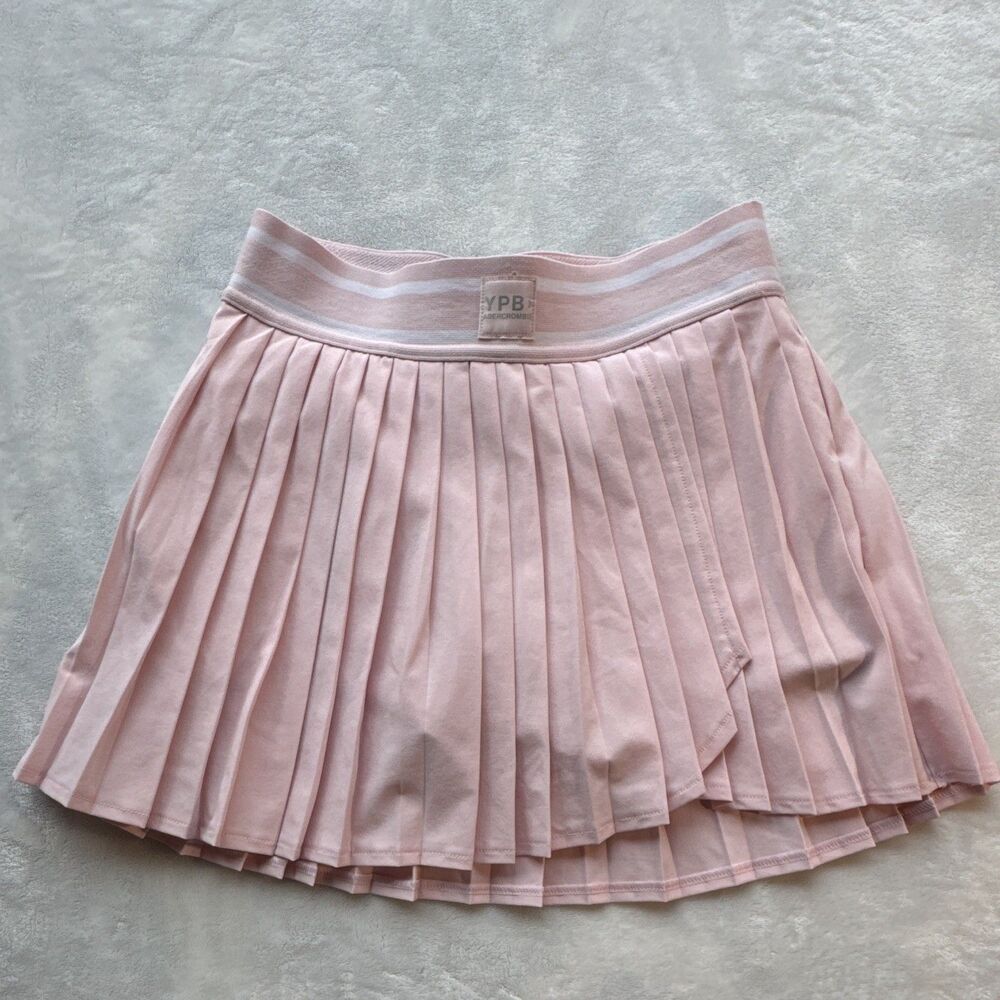 Abercrombie Kids YPB Girls Pink Pleated Tennis Skort 9/10 Elastic Waist